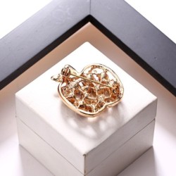 Apple shaped brooch with crystalsBrooches
