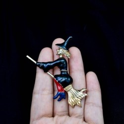 Witch on the broom - broochBrooches