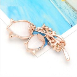 Double opal tulips with crystals - broochBrooches