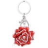 Metal keychain with crystal roseKeyrings