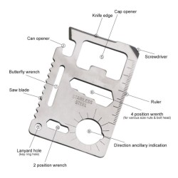 11 in 1 multifunction survival knife - credit card shapeSurvival tools