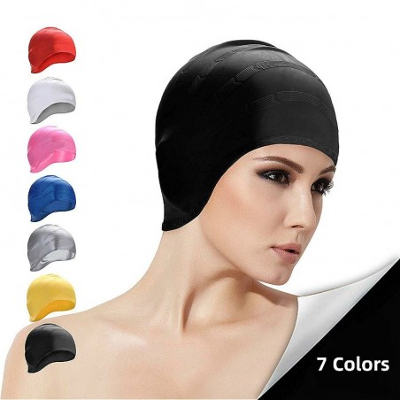 Silicone swimming cap - ears / long hair protection - waterproof - unisexSwimming