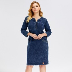 Knitted denim dress - plus sizeDresses