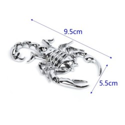 Silver scorpion - metal emblem - car stickerStickers