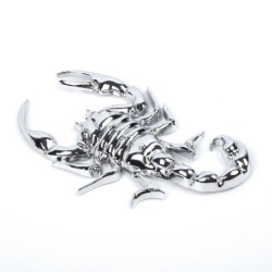Silver scorpion - metal emblem - car stickerStickers