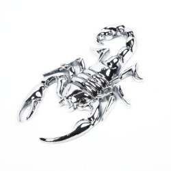 Silver scorpion - metal emblem - car stickerStickers
