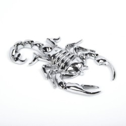 Silver scorpion - metal emblem - car stickerStickers