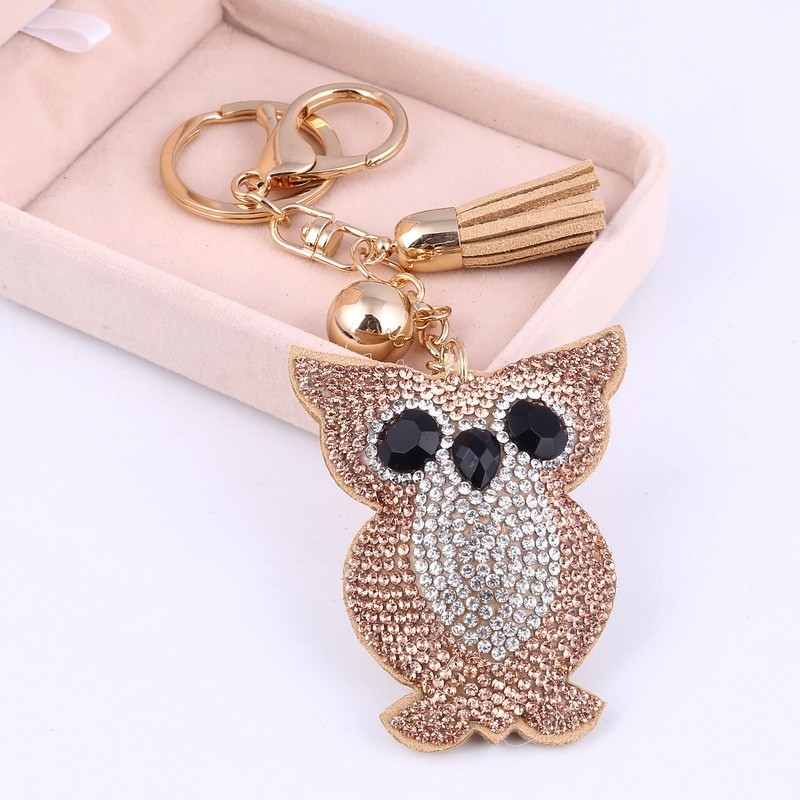 Crystal owl - metal keychainKeyrings
