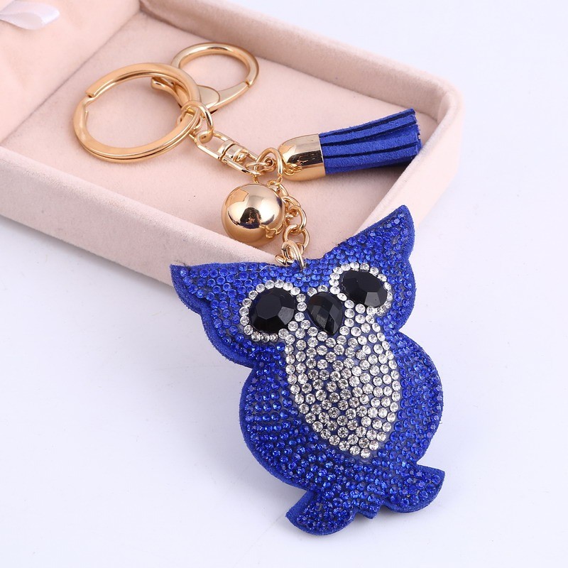 Crystal owl - metal keychainKeyrings