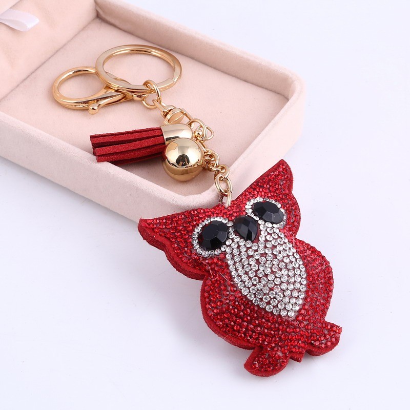 Crystal owl - metal keychainKeyrings