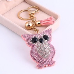 Crystal owl - metal keychainKeyrings