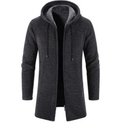 Elegant warm pullover - long hooded sweaterJackets
