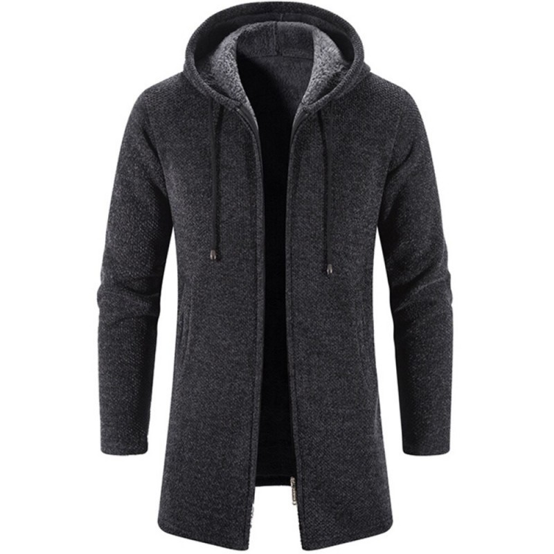 Elegant warm pullover - long hooded sweaterJackets