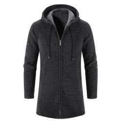 Elegant warm pullover - long hooded sweaterJackets