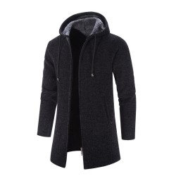 Elegant warm pullover - long hooded sweaterJackets