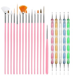 Nail art brushes - with dotting tools - setNail brushes