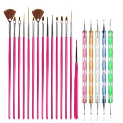 Nail art brushes - with dotting tools - setNail brushes