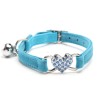 Dog / cat collar - adjustable - with crystal heart / bellCollar & Leads