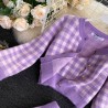 Knitted plaid set - skirt - vest - cardiganDresses
