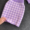 Knitted plaid set - skirt - vest - cardiganDresses