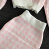 Knitted plaid set - skirt - vest - cardiganDresses