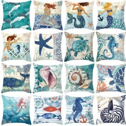 Decorative pillowcase - turtle - anchor - mermaid - 45 cm * 45 cmCushion covers