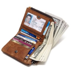 Vintage leather wallet - card / coin holder - large capacityWallets