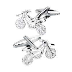 Silver motorcycle - elegant cufflinksCufflinks