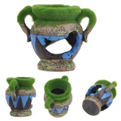 Resin vase with moss - aquarium decorationDecorations