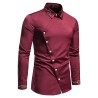 Asymmetrical long sleeve shirt - decorative golden embroideryT-shirts