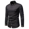 Asymmetrical long sleeve shirt - decorative golden embroideryT-shirts