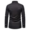 Asymmetrical long sleeve shirt - decorative golden embroideryT-shirts