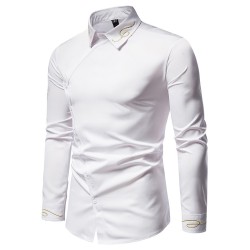 Asymmetrical long sleeve shirt - decorative golden embroideryT-shirts