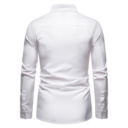 Asymmetrical long sleeve shirt - decorative golden embroideryT-shirts
