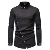 Asymmetrical long sleeve shirt - decorative golden embroideryT-shirts