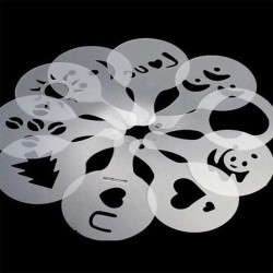 Stencils for coffee - cappuccino - latte - templates - 16 piecesCoffee ware