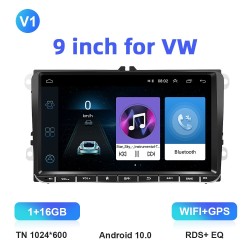 Car radio - 2 Din - 9 inch - Android 10 - 1GB - 16GB - Bluetooth - GPS - carplay - for Volkswagen Golf 5 6 PassatDin 2