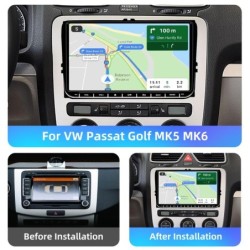 Car radio - 2 Din - 9 inch - Android 10 - 4GB - 64GB - Bluetooth - GPS - carplay - for Volkswagen Golf 5 6 PassatDin 2