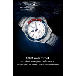 PAGANI - automatic stainless steel watch - mesh strap - waterproof - whiteWatches