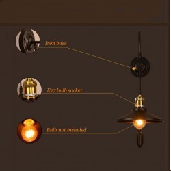 Retro iron wall lamp - adjustable lengthWall lights