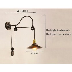 Retro iron wall lamp - adjustable lengthWall lights