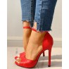 Sexy high heel sandals - ankle strap - snakeskin patternSandals