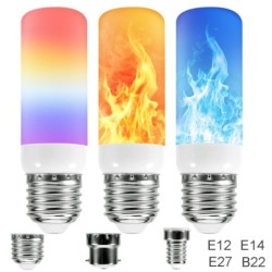 LED flame lamp - fire effect bulb - 3 modes - 5W - E27 - E12 - E14 - B22E14