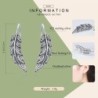 Silver crystal feather shaped earrings - 925 sterling silverEarrings