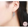 Silver crystal feather shaped earrings - 925 sterling silverEarrings