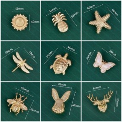 Golden furniture handles - knobs - plants / animals shapedFurniture