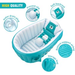Inflatable baby bathtub - swimming pool - portable - foldable - non slip - cartoon bearSwimming