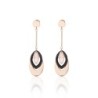 Rose gold long earrings - triple oval circlesEarrings