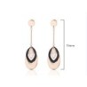 Rose gold long earrings - triple oval circlesEarrings
