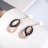 Rose gold long earrings - triple oval circlesEarrings